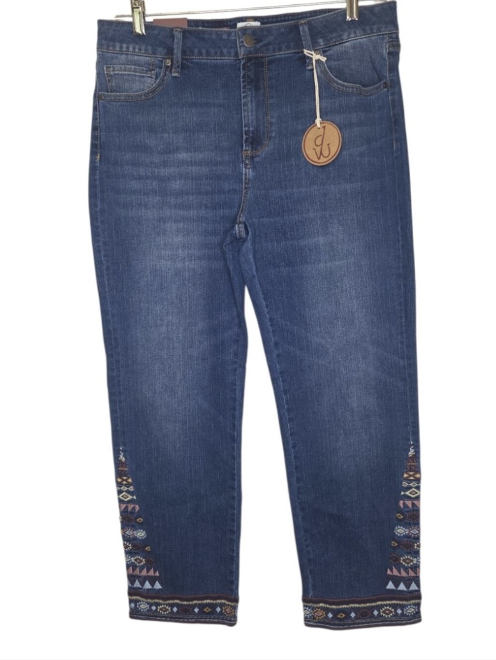 Driftwood Charlotte Southwestern Native American Cropped Straight Leg Jeans 12